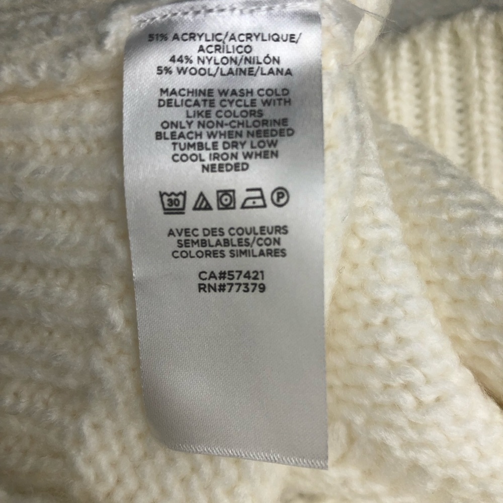 ⭐️NEW⭐️ Ann Taylor Cream/Off White Popcorn Stitched Pullover Sweater - Picture 11 of 13